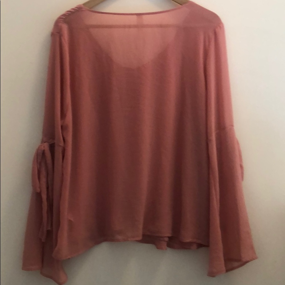Peppermint USA Pink Tie Sleeve Top - Picture 5 of 5